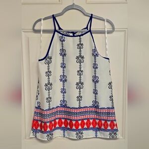 Papaya Abstract Patterned Sleeveless Long Cami Top Papaya Size Medium BNWOT!